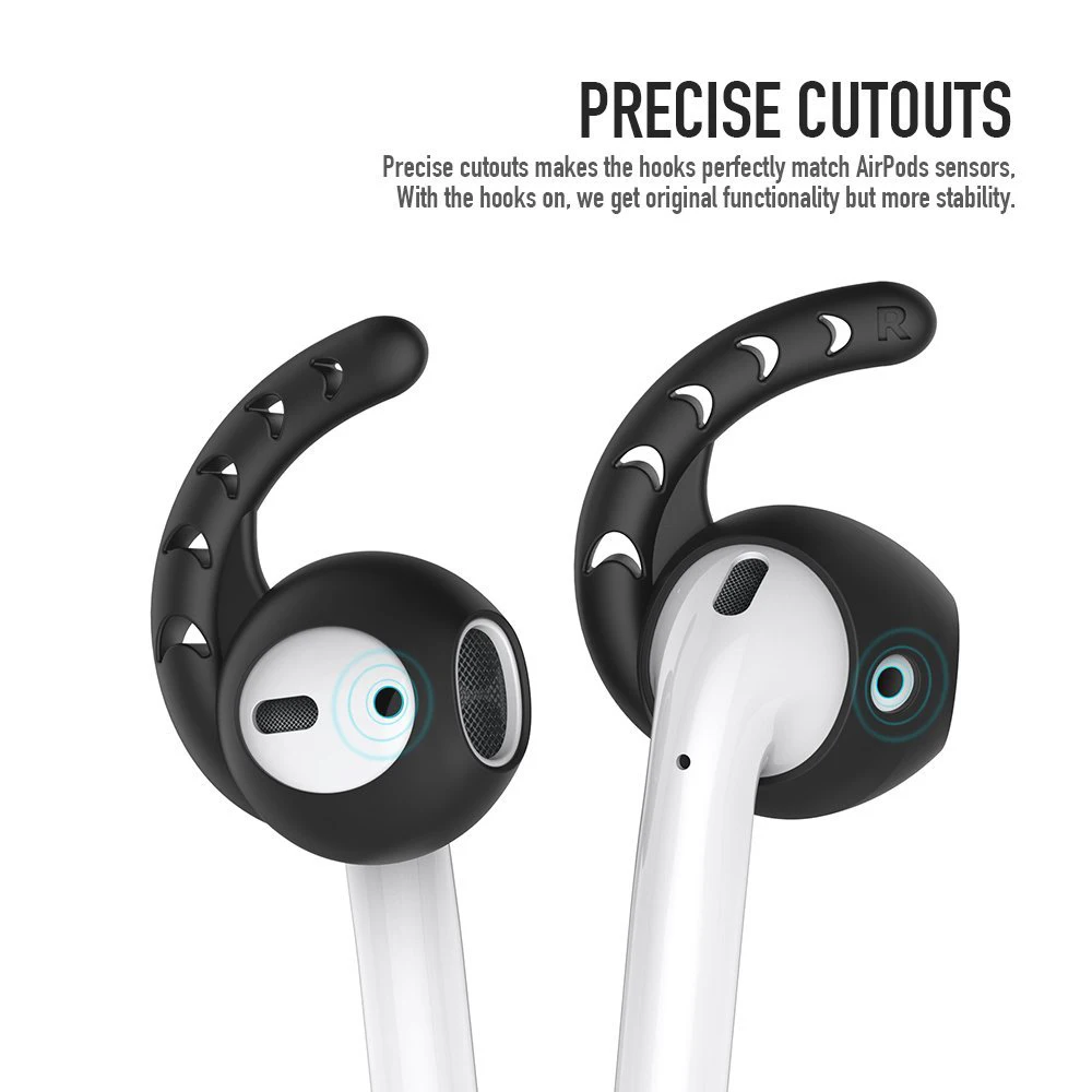 Для Air Pods силиконовые аксессуары для AirPods gear Iconx для Airpod ушные крючки наконечники наушники для Apple AirPods чехол earpods чехол - Цвет: 1 pair