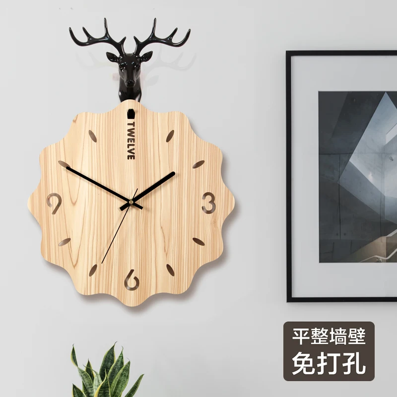 

Настенные часы с деревянной планкой, минималистичные креативные современные дизайнерские скандинавские настенные часы, товары для дома, ...