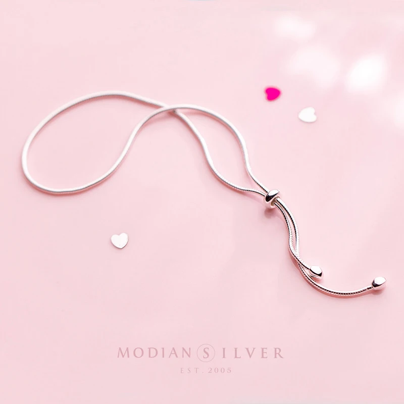 Modian минимализм Стерлинговое Серебро 925 браслет для женщин Регулируемый Шарм