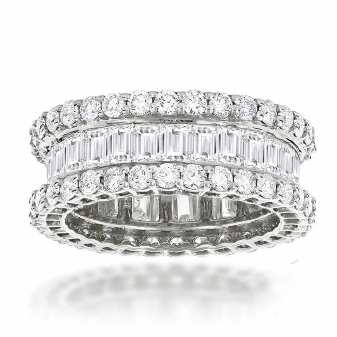 

Luxury 925 Sterling SILVER PAVE FULL Simulated Diamond Cocktail ENGAGEMENT WEDDING Band Rings Women Men JEWELRY Wholesale