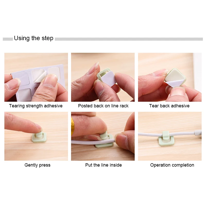

18Pcs Fixing Clamp Table Top Wall Wire Fixing Self-adhesive Wire Clip Wire Netting Wire Finishing Clip Wire Management Device