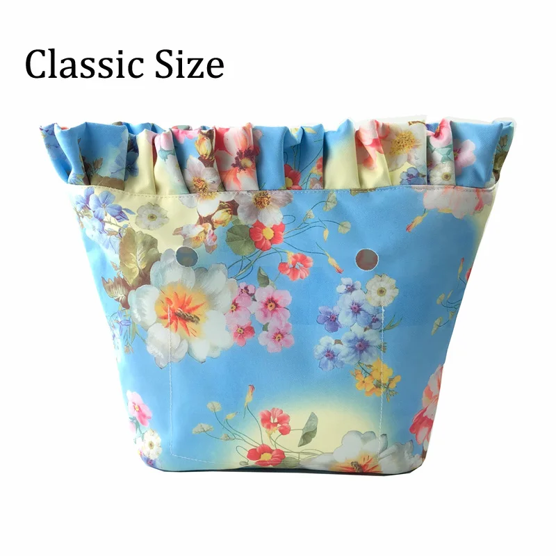 Floral Classic 12 Цветочная окантовка подкладка красочный принт внутренний карман на молнии для классического мини Obag вставка с внутренним водонепроницаемым покрытием для O сумки - Цвет: Floral Classic 12