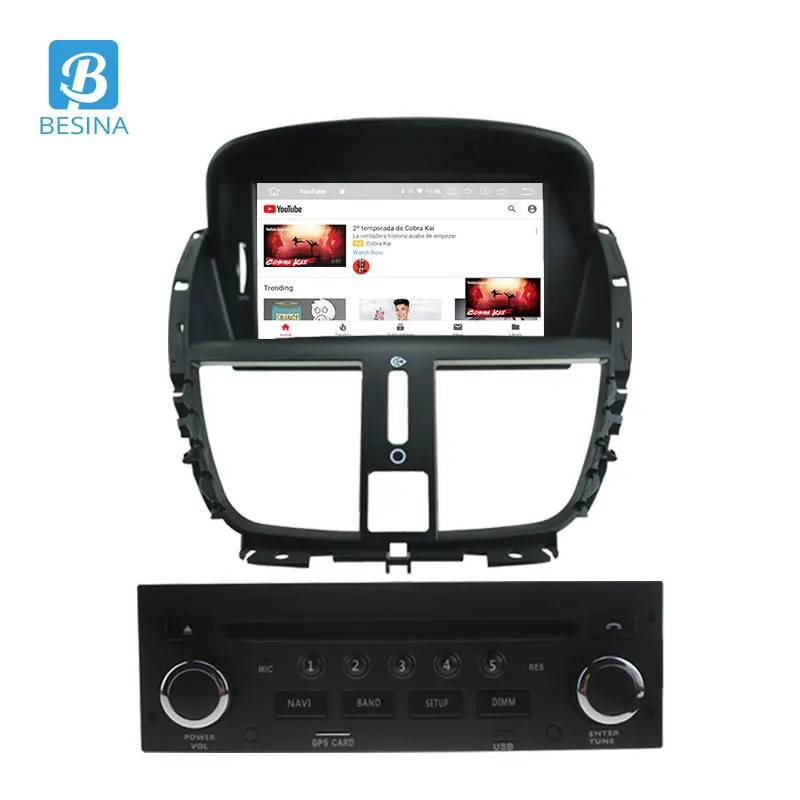 Автомагнитола Besina 1 Din Android 9,0 dvd-плеер для peugeot 207 207CC 2007 2008 2009 2010 2011 2012 2013 WiFi gps навигация Мультимедиа 4 Гб ram 64 rom