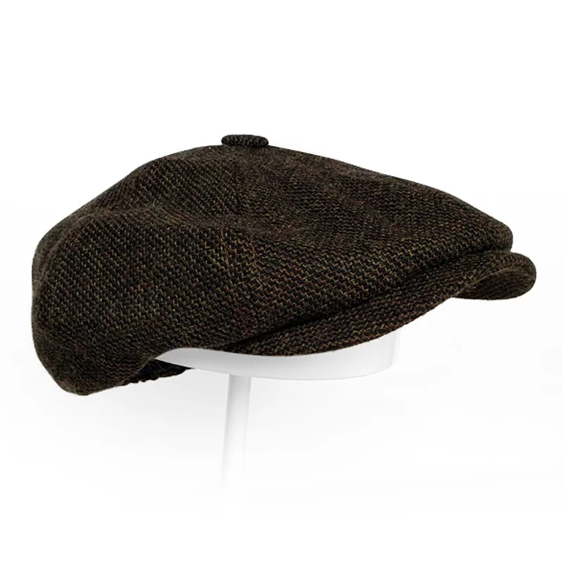 

Newsboy Autumn and winter warm New Retro octagonal hat men's autumn and winter cap art Youth newspaper children's cap Bailey hat