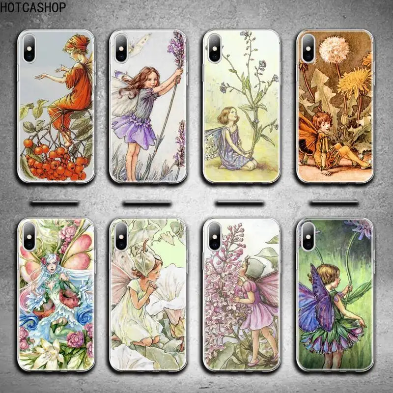 

Beautiful Flower Fairy Illustration Phone Case For iphone 12 11 Pro Max Mini XS Max 8 7 6 6S Plus X 5S SE 2020 XR Silicone Soft