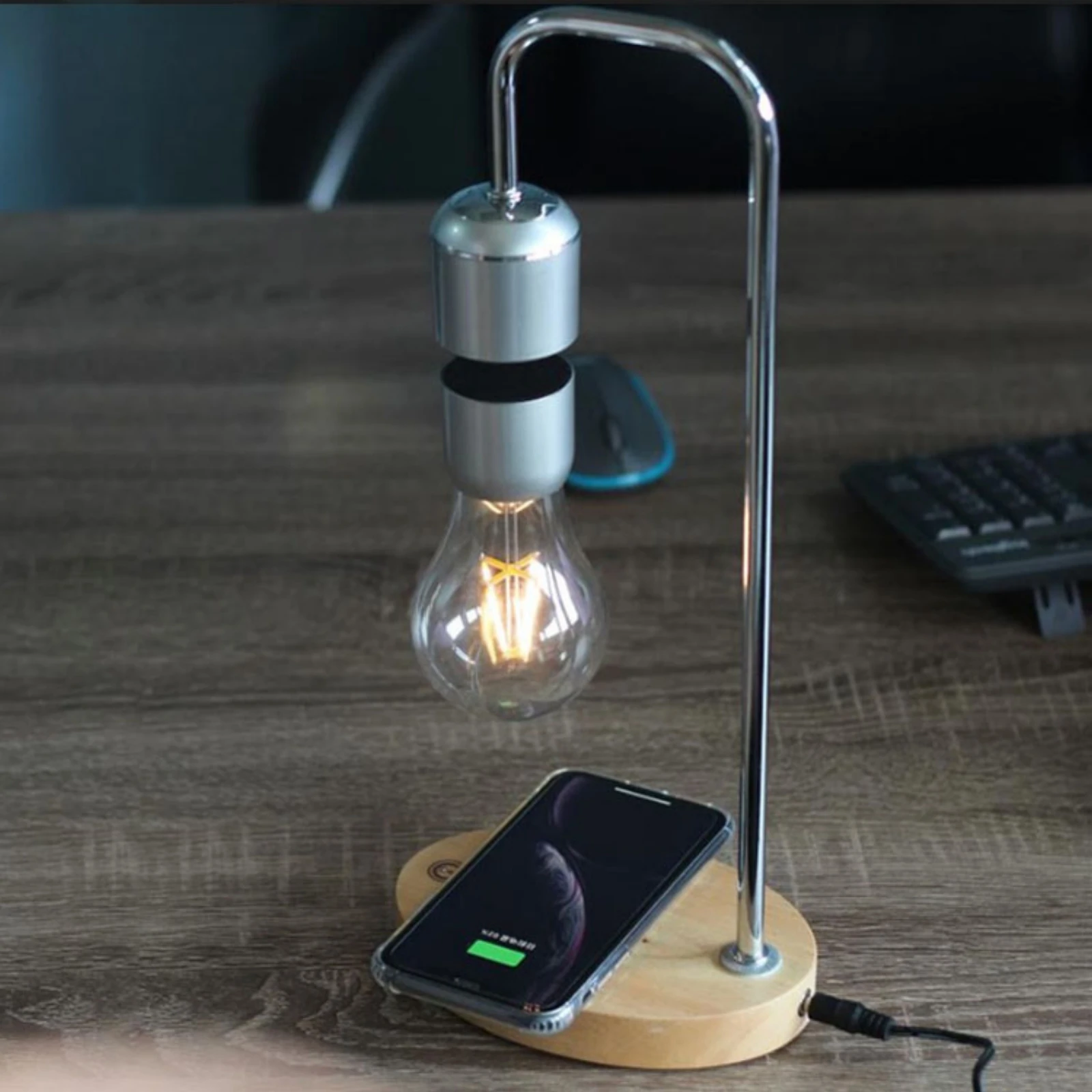 Magnetic Levitation Desk LED Lamp Wireless Charging Balance Night Light Induction Bulb For Home Decoration Floating LED Bulb
