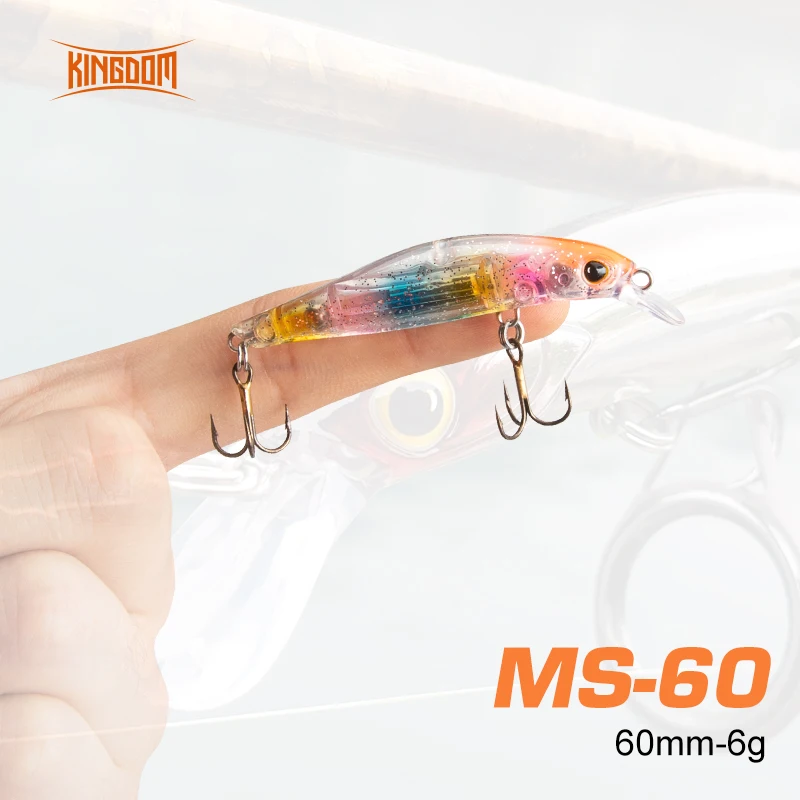 

Kingdom Ms-60 Fishing Lures Saltwater Sinking Minnow 60mm 6g Wobblers For Pike Artificial Hard Bait Noise Action Fishing Tackles