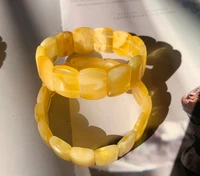 natural yellow amber gems women men bracelet bangle 16x10mm rectangle beads amber healing stretch fashion amber jewelry aaaaa