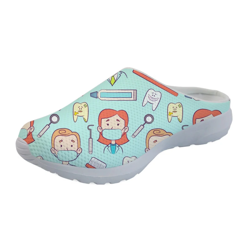 FORUDESIGNS Cartoon Nurse Pattern Sandals Women Slipper Female Summer Shoes for Ladies Sandalias Mujer Women's Flats Mesh - Цвет: YQ2349CA