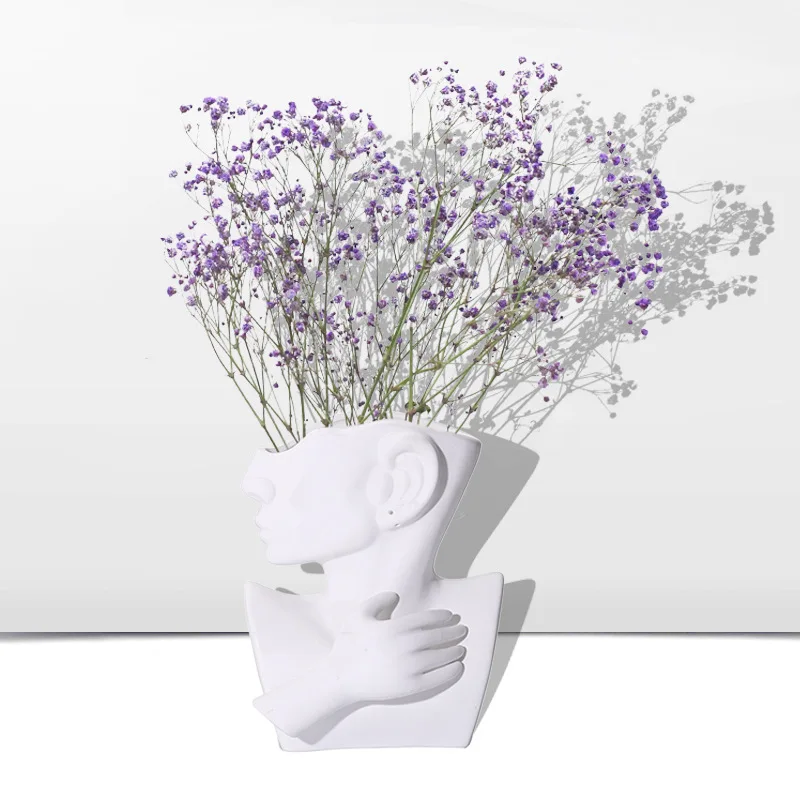 

Nordic Abstract Character Shape Ceramic Vase Creative Simple Modern Home Crafts Soft Decoration Ornaments Planters for Indoor