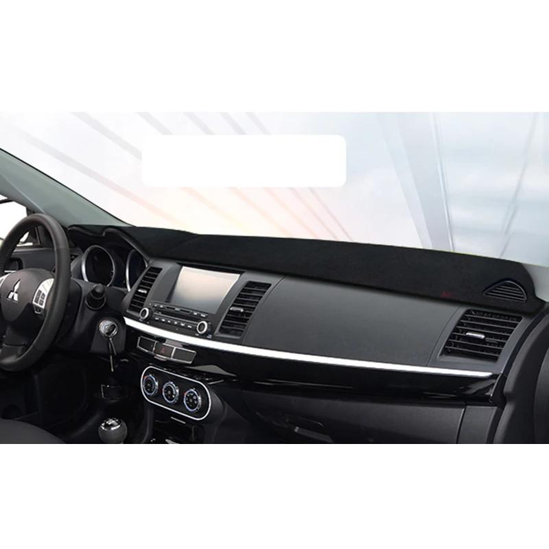 Lsrtw2017 полиэстер коврик для приборной панели автомобиля для mitsubishi lancer 2007 2008 2009 2010 2011 2012 2013 аксессуары - Название цвета: black black edge