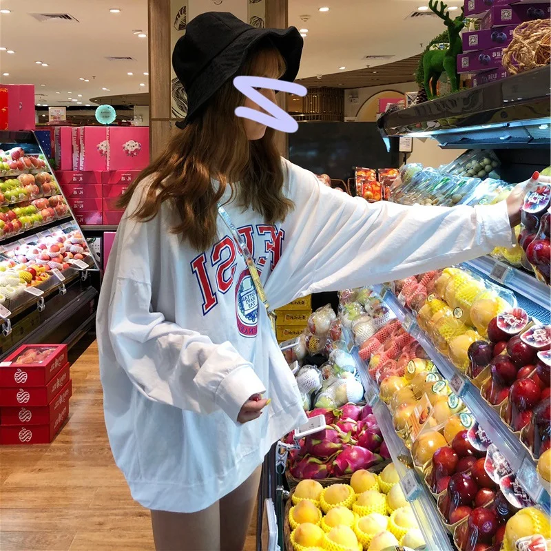 Женская толстовка с длинным рукавом Повседневная тонкая Толстовка большого