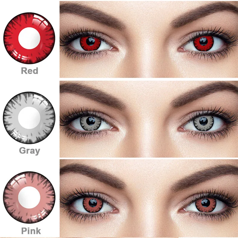 1 пара цветных контактов справочная деталь для глаз контакты косплея на год с