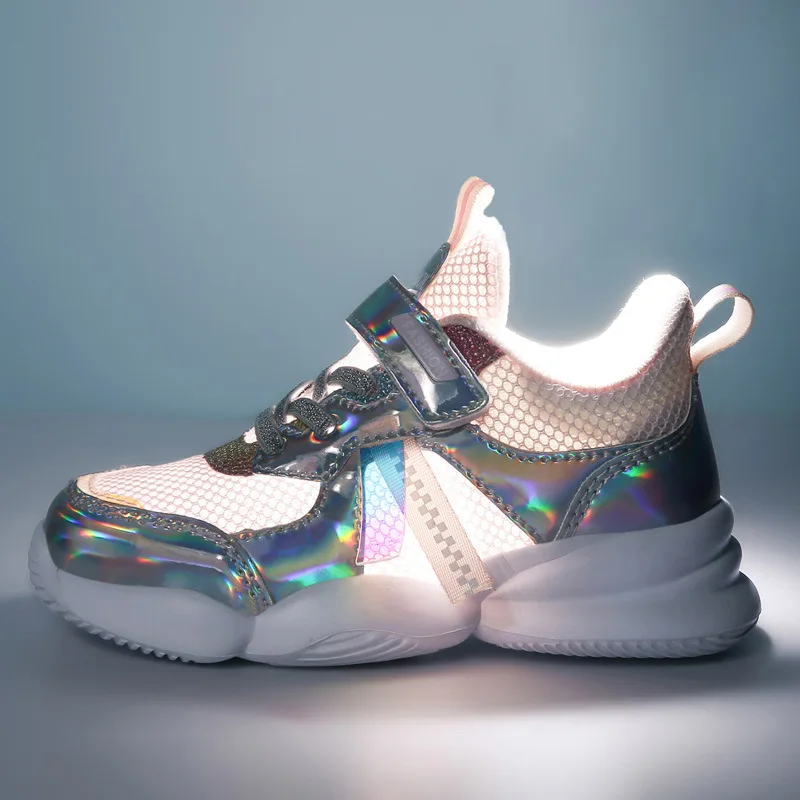 Летняя детская спортивная обувь для девочек Повседневные кроссовки Дышащие