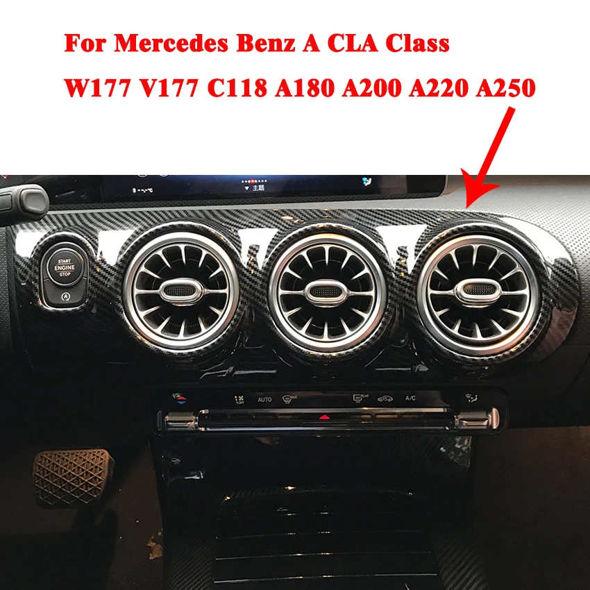

Высококачественные наклейки на приборную панель с вентиляционными отверстиями, отделочная Крышка для Mercedes Benz A CLA Class W177 V177 C118 A180 A200 A220 A250