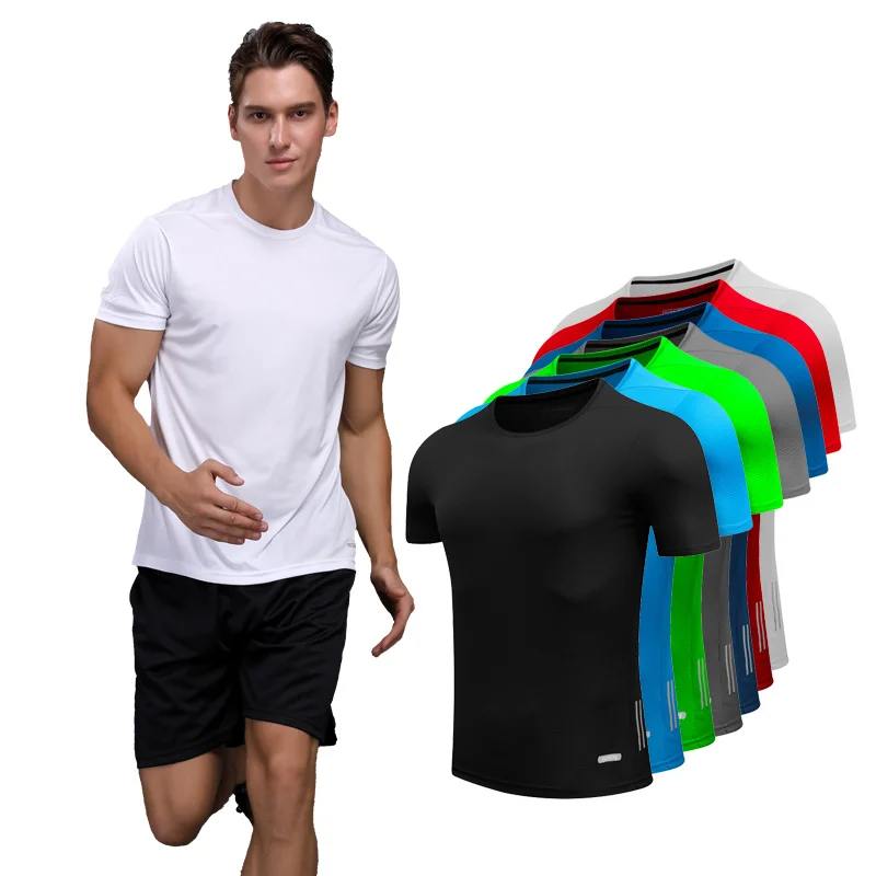 

T Shirts For Man Homme Running Designer Quick Dry Short Sleeve Exercise Slim Sport Men Training Clothes Workout Bodybuilding Tee