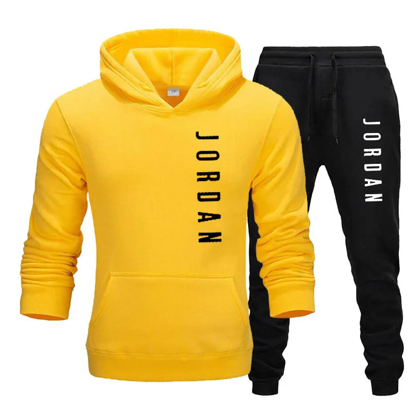 Новая одежда мужские пуловеры спортивные костюмы с капюшоном два предмета +
