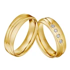 Парные обручальные кольца с покрытием из 18-каратного золота для мужчин и женщин, уникальное многослойное кольцо для влюбленных, Альянс обещаний, кольцо на палец для брака