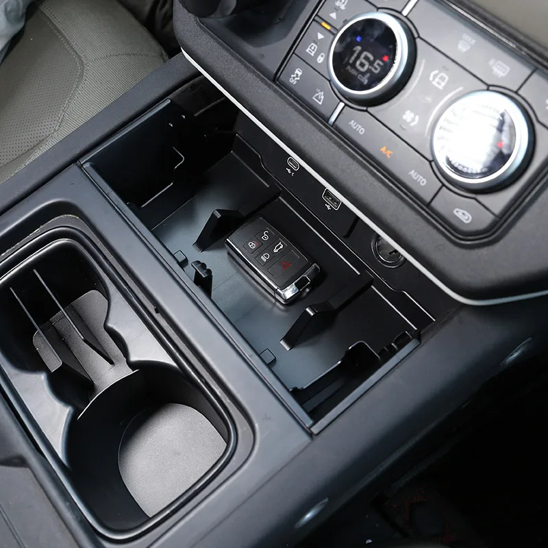 newblack abs for land rover defender 90 110 2020 2022 car styling abs black car central storage box phone box car accessories free global shipping