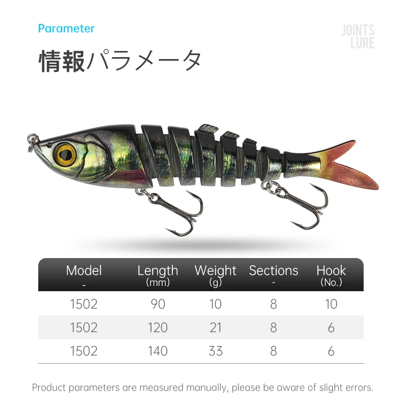 Kingdom New Barbecue-L Fishing Lures Multi Jointed 90mm 120mm 140mm Sinking Hard Baits Swimbaits Realistic Wobblers Lure Pike