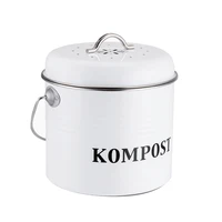 kompost kitchen compost bin 5l organic melons leaves home made trash can round iron charcoal filter bucket outdoor accessories