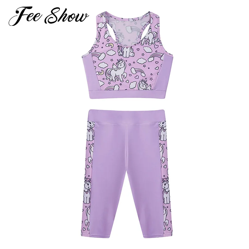 Спортивный костюм с мультяшным принтом лошади одежда для йоги и тренировок