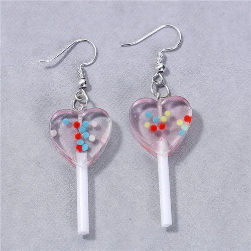 pink 1 пара, женские серьги, полимерные, ремесло, конфеты, леденец, bff, дружба, Висячие серьги для женщин, детей, ювелирные изделия - Окраска металла: pink