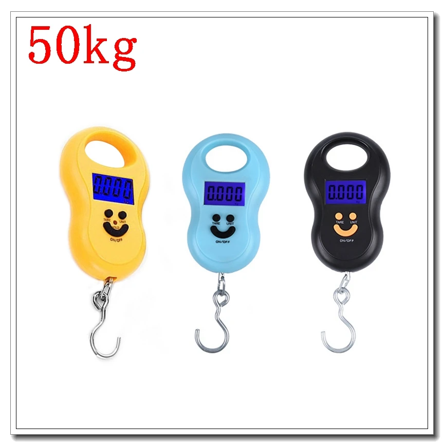Портативный висит 50 кг/10 г ЖК дисплей Цифровой синий Подсветка Рыбалка Карманные