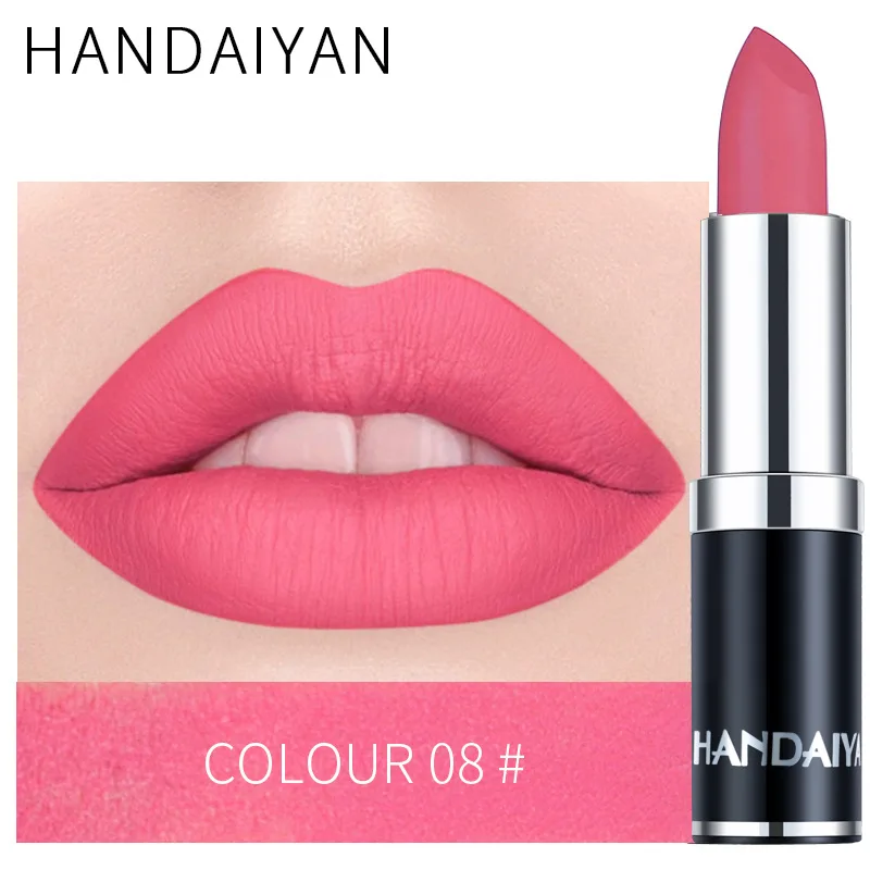 

Charming Pink Matte Lipsticks 12 Colors Waterproof Long Lasting Easy To Wear Lipstick Sexy Cosmetic Lip Gloss Makeup Lipstick