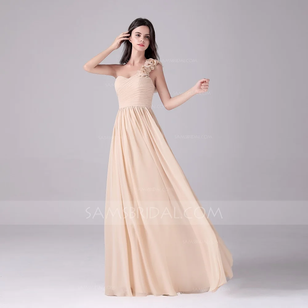 ТРАПЕЦИЕВИДНОЕ милое на одно плечо в пол платья из органзы для свидетельницы