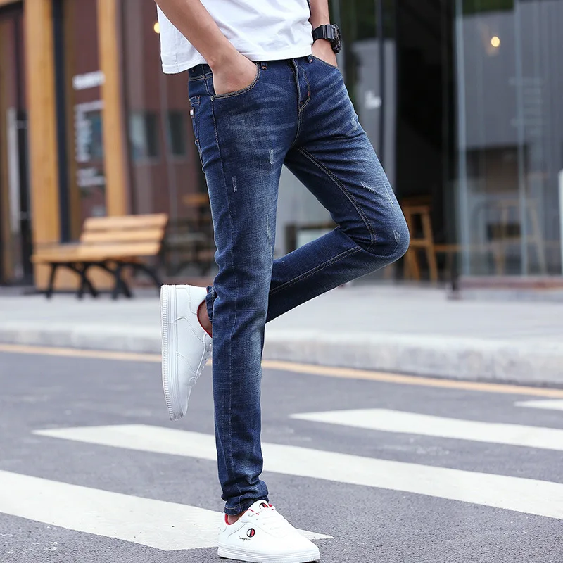 2019 Модные мужские классические джинсы на весну и осень джинсовые штаны джинсовый
