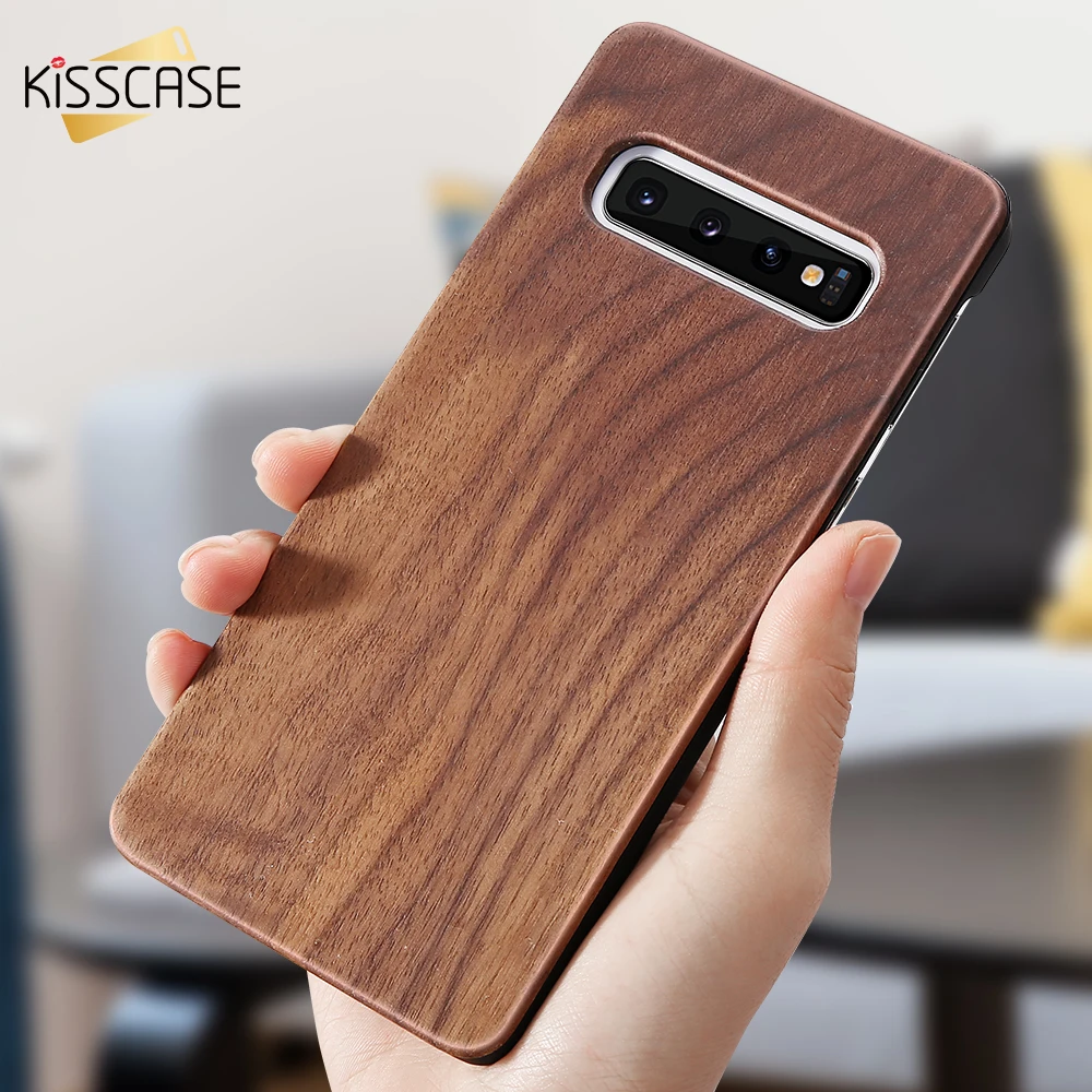 KISSCASE Vintage Wood Case For Samsung Galaxy S10 S9 S8 Luxury Real Wooden S7 Edge S10E Plus Cover |