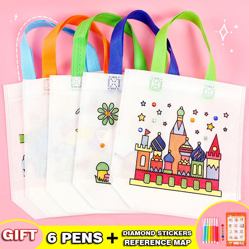 Сумка сделай сам из нетканого материала для защиты окружающей среды с граффити |