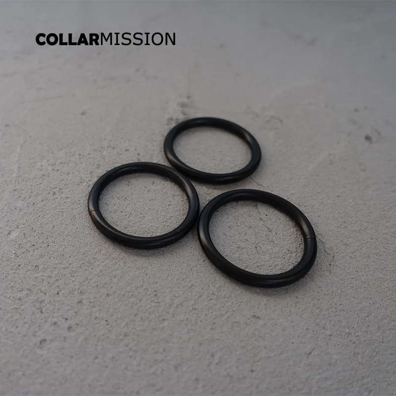 Металлические черные уплотнительные кольца для ошейника щенка 30 мм ремешок
