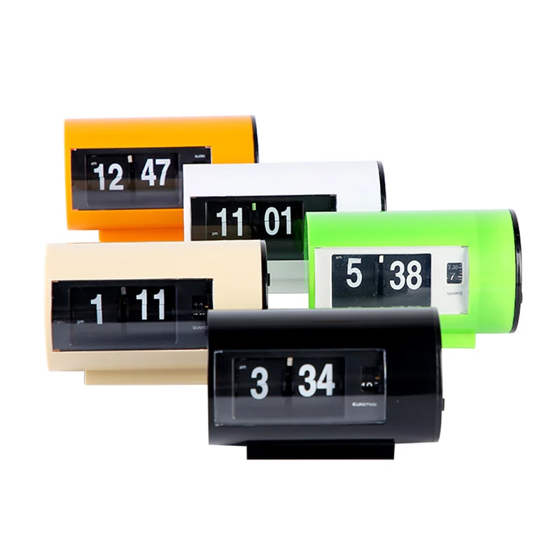 

New Retro Table Alarm Clock Auto Flip Desk Clock 12 Hours AM/ PM Format Display Timepiece Desk Clock Flip Page Turning Clocks