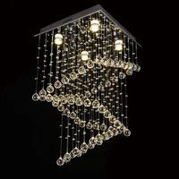 crystal luxury square led chandeliers lighting modern home decoration big hanging lamp for living room restaurant villa stairs