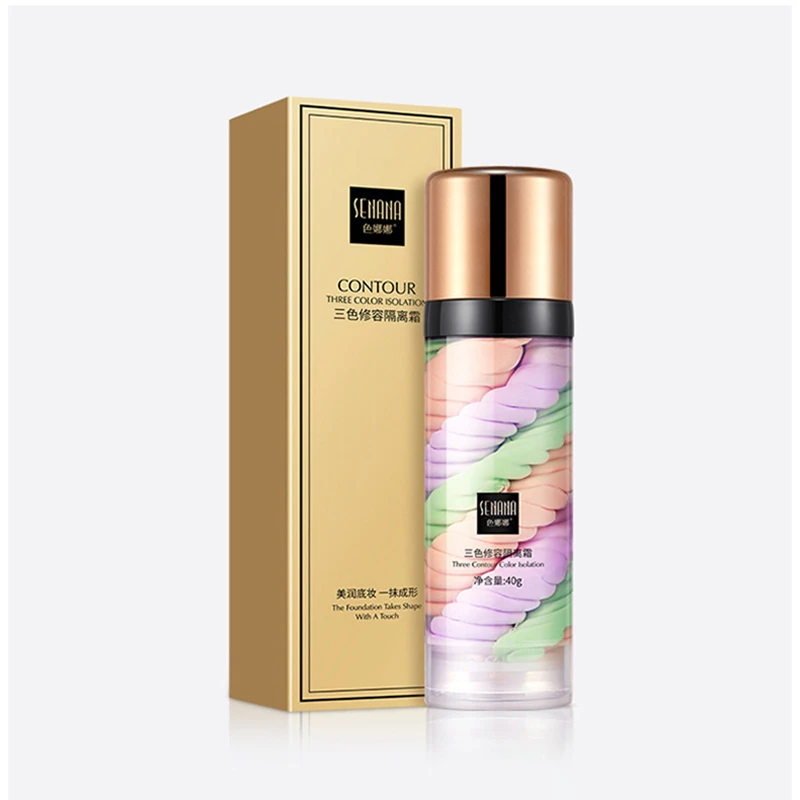 Изолирующий лосьон трех цветов правильный Радужный консилер основа для макияжа