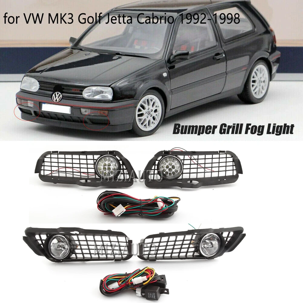 Светодиодный ные Противотуманные фары для VW MK3 Golf Jetta Cabrio 1992 1998 передние s решетка
