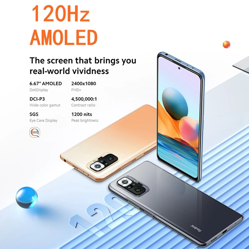 Глобальная версия смартфона Xiaomi Redmi Note 10 Pro Г8/128 ГБ NFC 120 Гц AMOLED 108MP Snapdragon 732G 5020mAh 33W