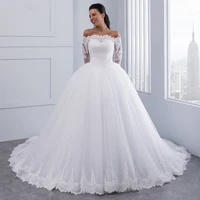 long sleeve lace wedding dress wedding gowns luxury wedding dress white wedding gowns for bride wed90563