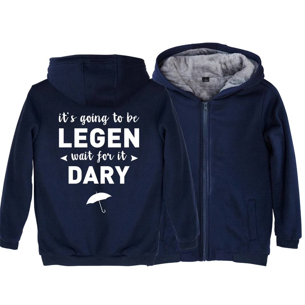 Man Boy Parkas Full Zip Coat HIMYM Umbrella It’s Going To Be Legen Wait For It Dary Plus Velvet Autumn Winter ZIIART