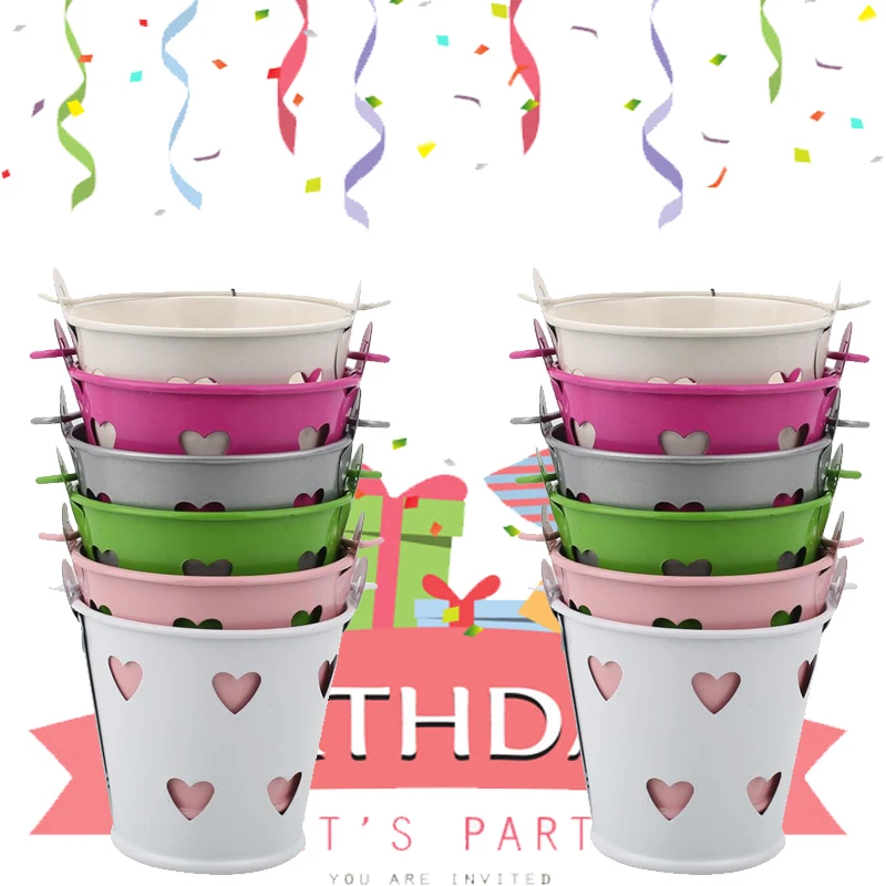 Мини металлическое ведро коробка для конфет пустой Железный цветочный горшок