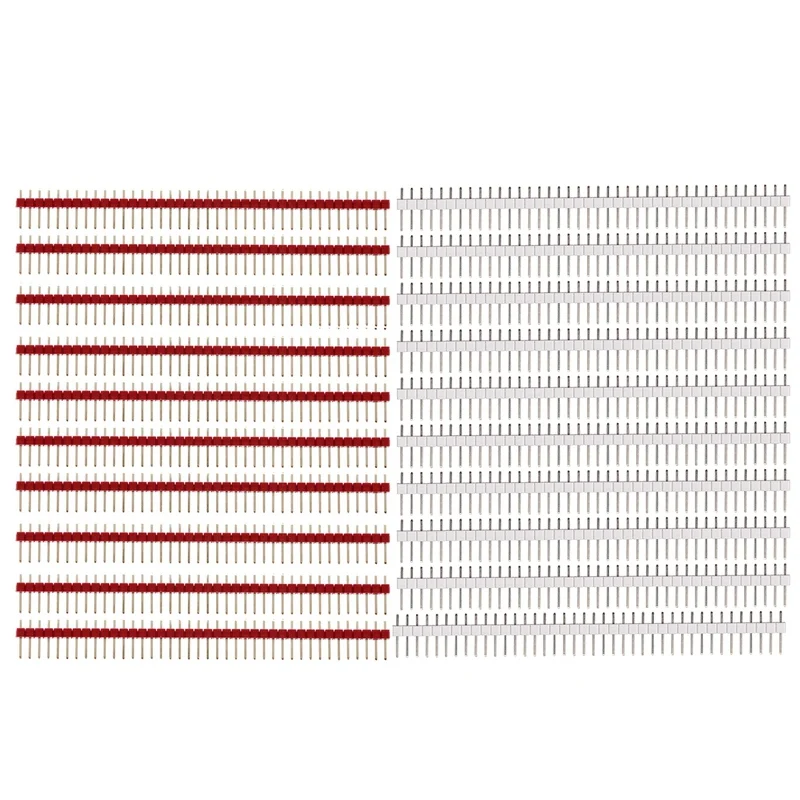 20 полос 2 54 мм 40 штырьков Однорядный штырьковый удлинитель для Arduino DIY - 10 красный и