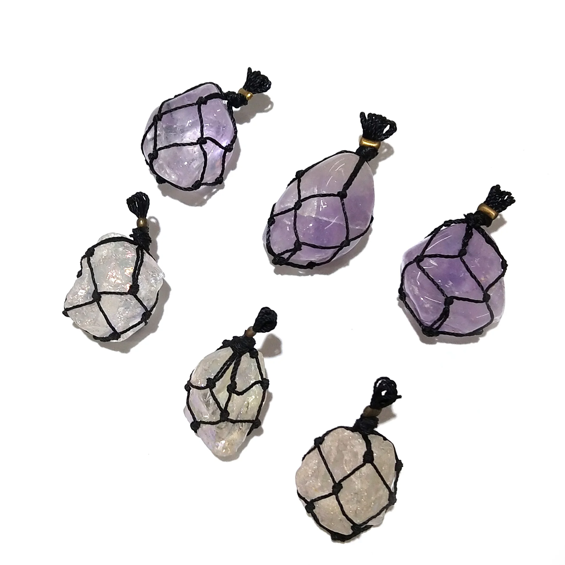 Подвески из натурального камня асимметричные подвески в виде клетки с