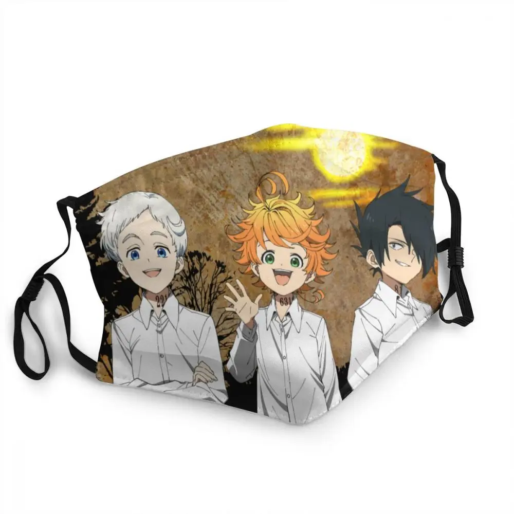 

Classic Japan Anime The Promised Neverland Reusable Face Mask Unisex Adult Emma Norman Ray Anti Dust Respirator Mouth Muffle