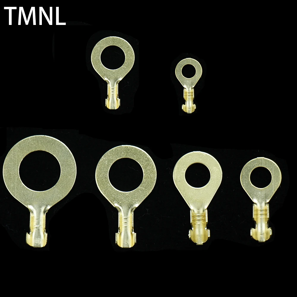 

Copper Non-Insulated O-type Crimp Round Terminals Cable Wire Connector Cold pressing Car nose brass Bare Ring Lugs Eyes Pressed