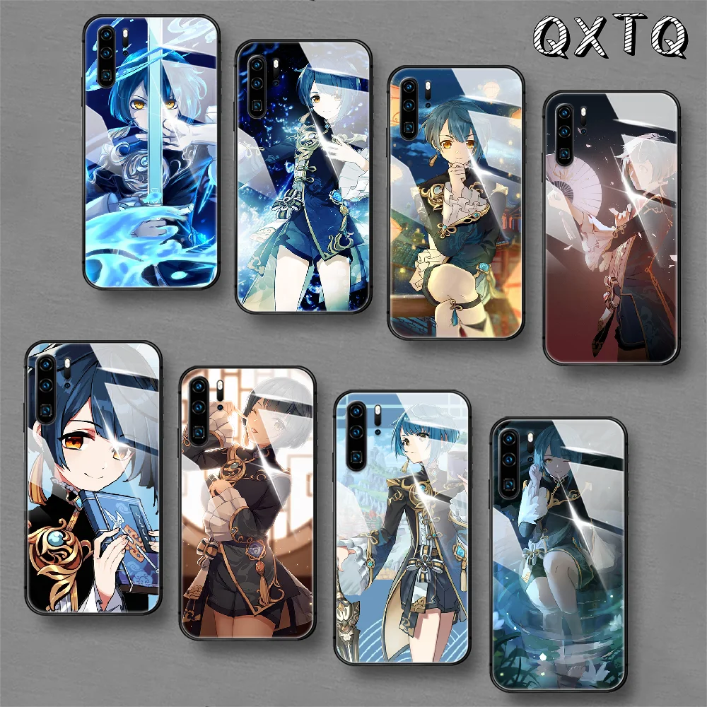 

Genshin Impact Xingqiu Game Tempered Glass Phone Case Cover For Huawei Honor Mate P 8 9 10 20 30 40 A X I Pro Lite Smart 2019 3D