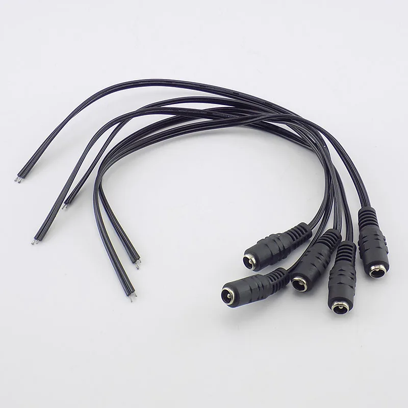 

5pcs DC Power Female Cable 12V Plug DC Adapter Cable Plug Connector for CCTV Camera LED Strip Plug 5.5*2.1mm