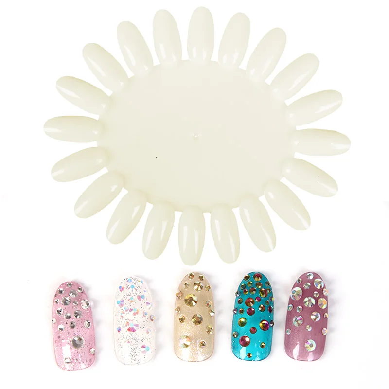 Navida 1 шт. цветная карта накладные ногти Типсы круглая палитра прозрачные белые