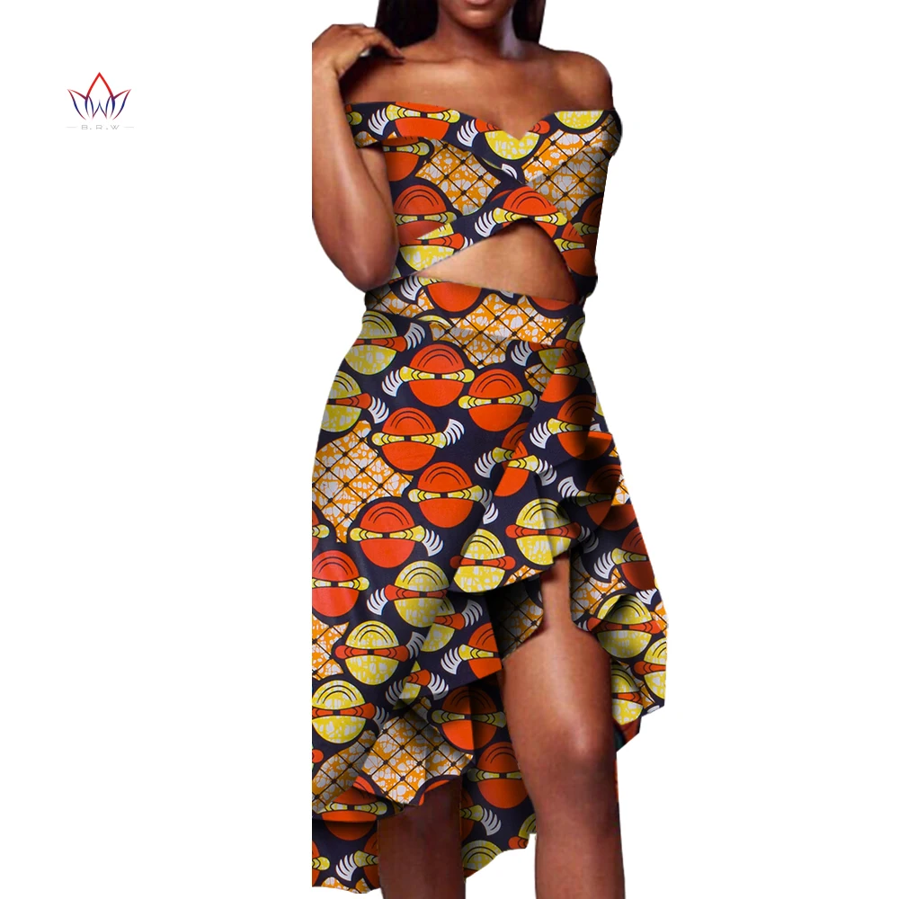 Летние африканские костюмы с юбкой Дашики для женщин Элегантный женский